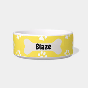 Personalisierte Gelbe Hunde-Welpen-Druck Napf