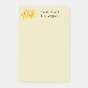 Personalisierte gelbe Narzissen Post-it-Notizen Post-it Klebezettel