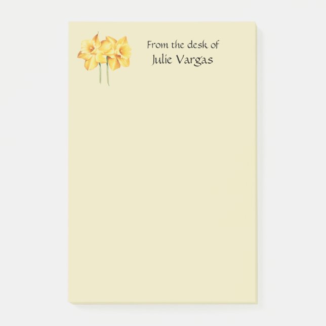 Personalisierte gelbe Narzissen Post-it-Notizen Post-it Klebezettel (Vorderseite)