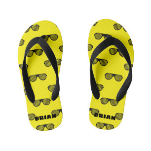 Personalisierte gelbe Sommer-Strand-Schlappen für  Kinderbadesandalen