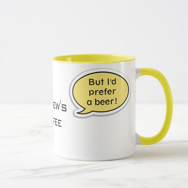 Personalisierte gelbe Sprache-Blase Tasse (Rechts)