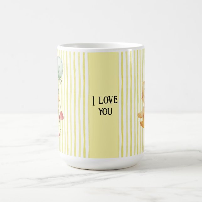 personalisierte gelbe Streifen Entbeinungstafel Kaffeetasse (Mittel)