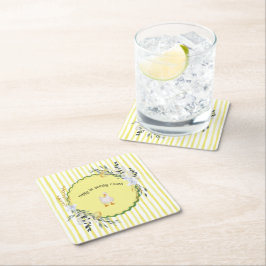 personalisierte gelbe Streifen Entbeinungstafel Rechteckiger Pappuntersetzer