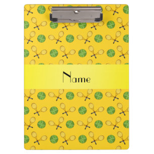 Personalisierte gelbe Tennisnamensbälle Klemmbrett