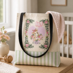 Personalisierte gelbe Tragetasche mit Baby-Giraffe