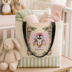 Personalisierte gelbe Tüte Baby Pinguin