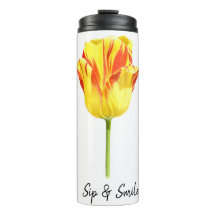 Personalisierte gelbe und rote Tulpe