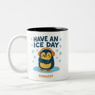 Personalisierte gemütliche Pinguin-Tasse - "Haben  Zweifarbige Tasse