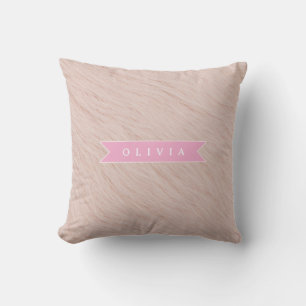 Personalisierte gemütliche rosa flauschige Kunstfe Kissen
