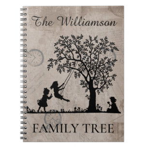 Personalisierte Genealogie Vintager Stammbaum Notizblock