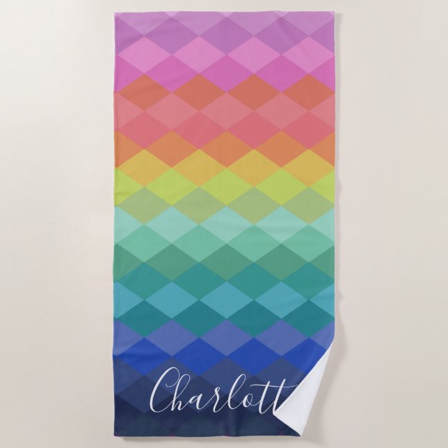 Personalisierte geometrische Formen Strandtuch (Vorderseite)