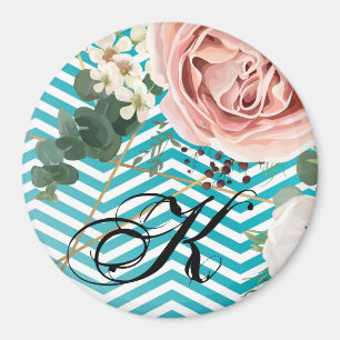 Personalisierte geometrische Rose Magnet Zickzack 