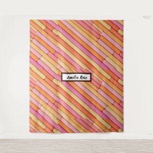 Personalisierte geometrische Tapisserie Pastel - M Wandteppich