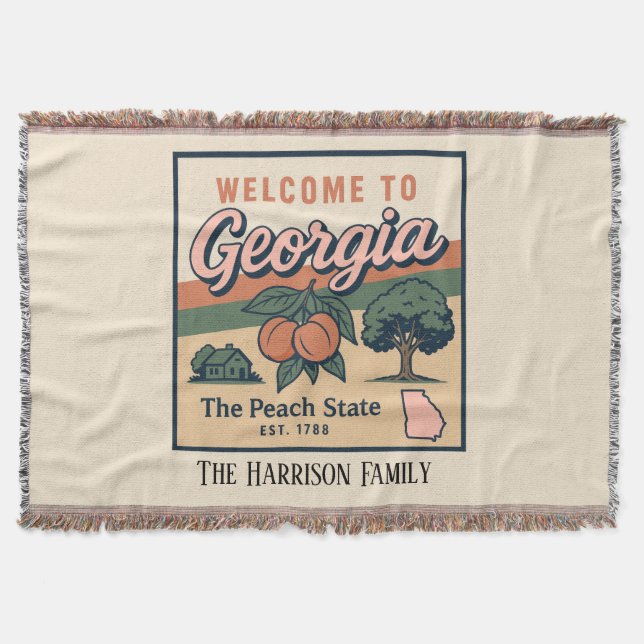 Personalisierte Georgia-Wurfdecke Decke (Vorderseite)