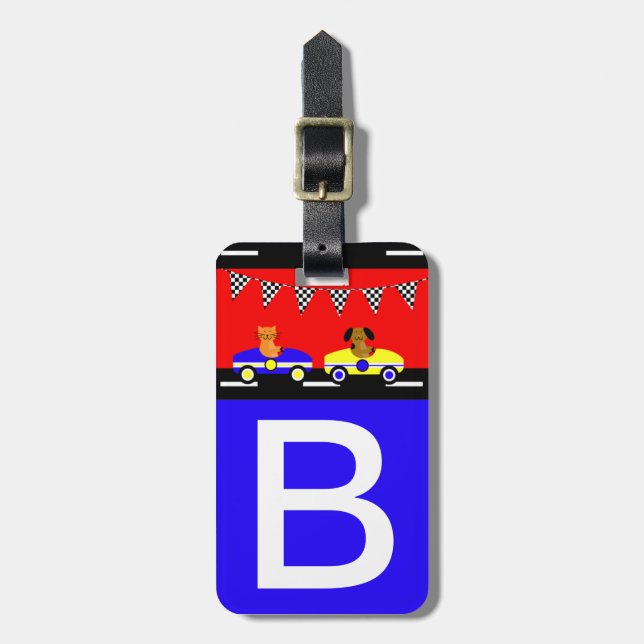 Personalisierte Gepäckanhänger für Kinder und Auto (Vorderseite vertikal)