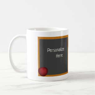 Personalisierte Gerahmte Chalkboard mit Apple-Akze Kaffeetasse