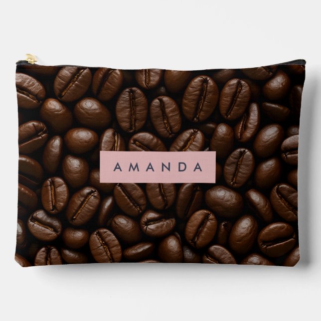 Personalisierte geröstete Kaffeebohnen Zubehörtasche (Vorderseite)