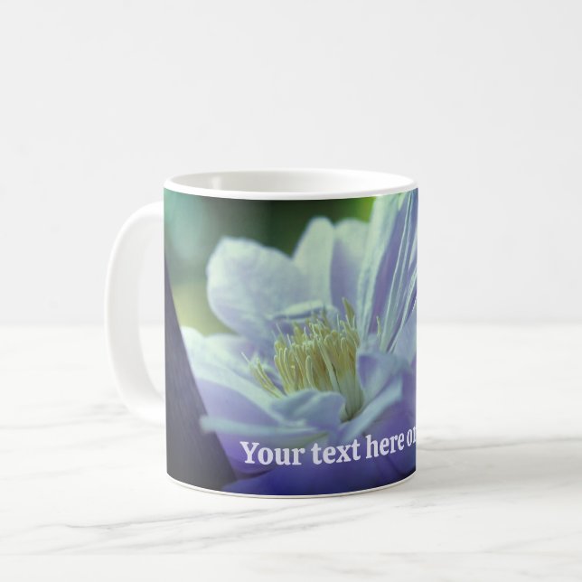 Personalisierte geschachtelte Clematis-Blüte Kaffeetasse (Vorderseite Links)