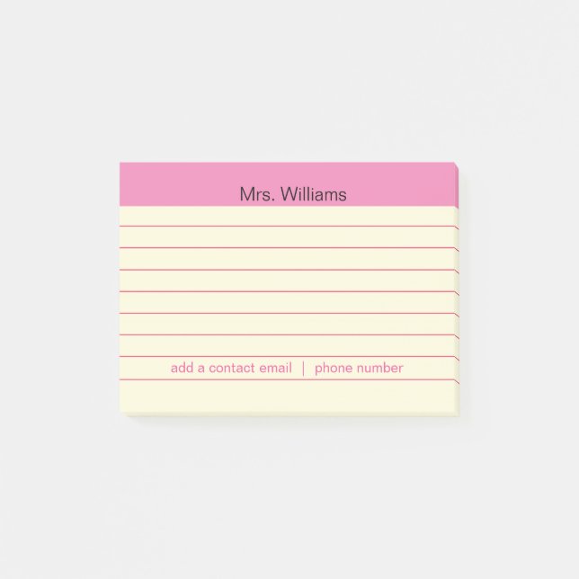 Personalisierte Geschäftszweige rosa Post-it Klebezettel (Vorderseite)