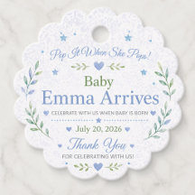 Personalisierte Geschenkanhänger für Baby Shower