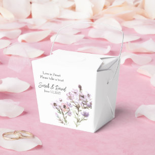 Personalisierte Geschenkbox - Elegante lila Blüten Geschenkschachtel