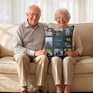 Personalisierte Geschenke für ältere Eltern grün Kissen