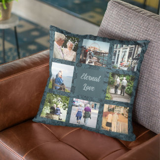 Personalisierte Geschenke für ältere Eltern grün Kissen