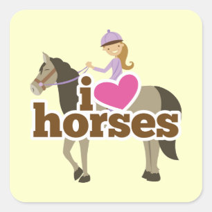 Personalisierte Geschenke für Mädchen - Ich liebe  Quadratischer Aufkleber