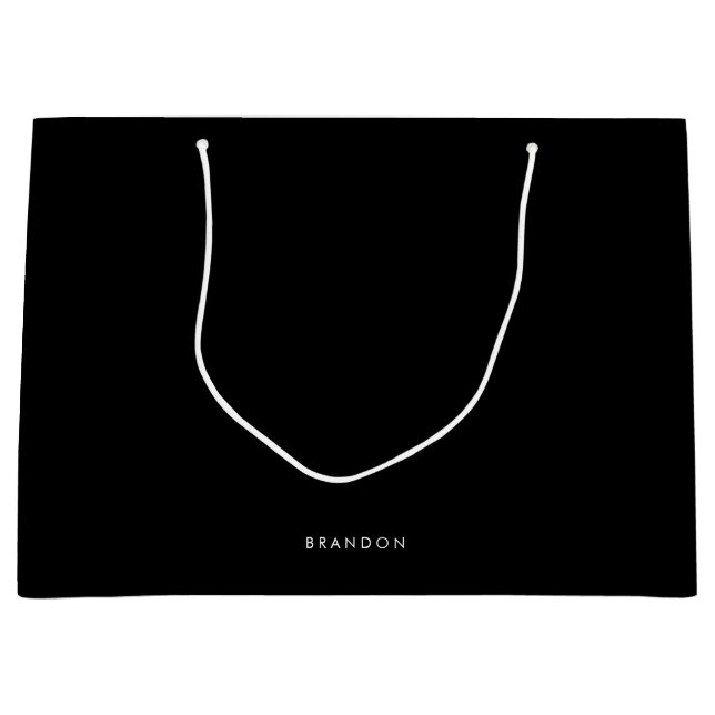 Personalisierte Geschenke für Männer große schwarz Große Geschenktüte (Vorderseite)
