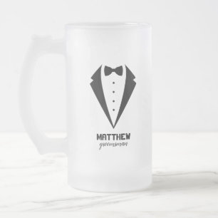 Personalisierte Geschenke für Trauzeuge Mattglas Bierglas