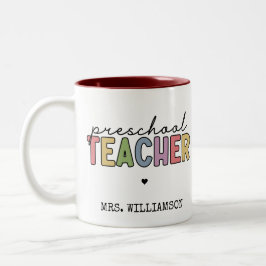 Personalisierte Geschenke für Vorschullehrer Zweifarbige Tasse
