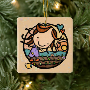Personalisierte Geschenke Lieben Gärtnerland Girl Keramikornament