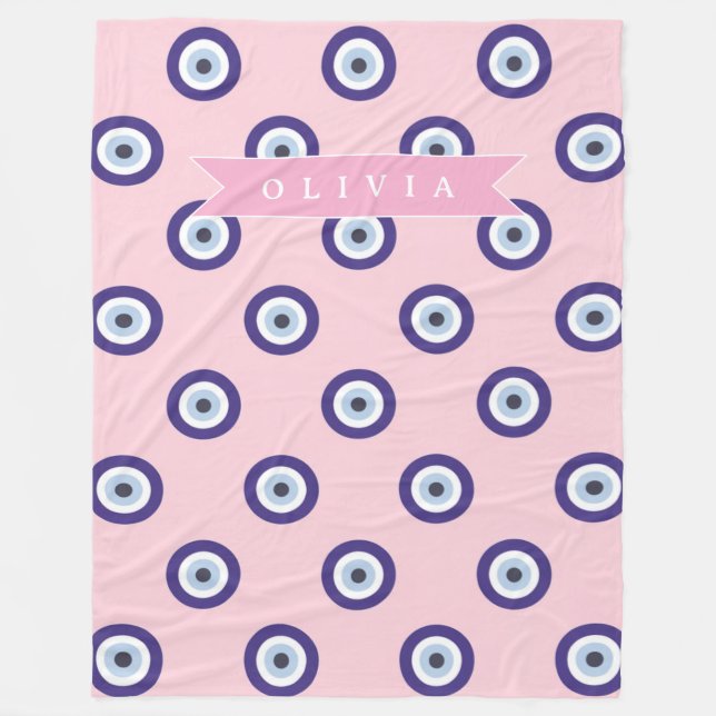 Personalisierte Geschenke mit Böser-Augen-Muster i Fleecedecke (Vorderseite)