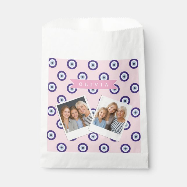 Personalisierte Geschenke mit Böser-Augen-Muster i Geschenktütchen (Vorderseite)