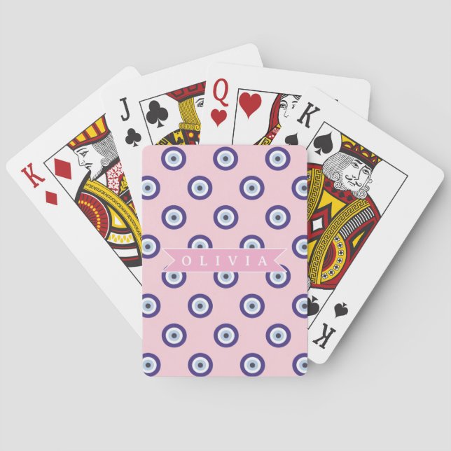 Personalisierte Geschenke mit Böser-Augen-Muster i Spielkarten (Rückseite)