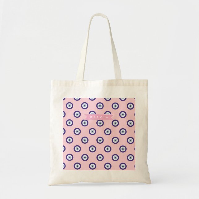 Personalisierte Geschenke mit Böser-Augen-Muster i Tragetasche (Vorne)