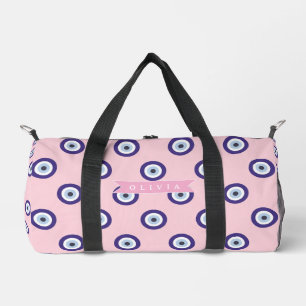 Personalisierte Geschenke mit rosa bösen Augen-Mus Duffle Bag