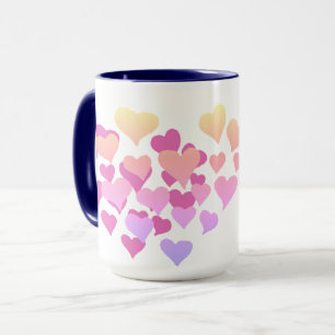 Personalisierte Geschenke Valentinstag, rosa Herze Tasse