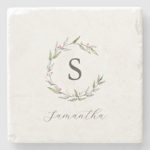 Personalisierte Geschenke Wasserfarbe Botanicals Steinuntersetzer