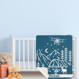 Personalisierte Geschenke Woodland Berg Flugzeug Sherpadecke