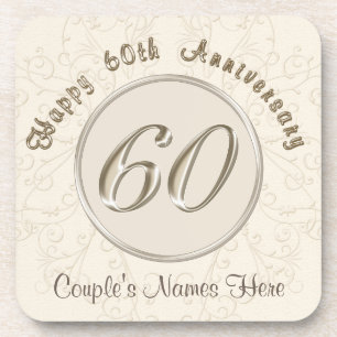 Personalisierte Geschenke zum 60. Hochzeitstag Untersetzer