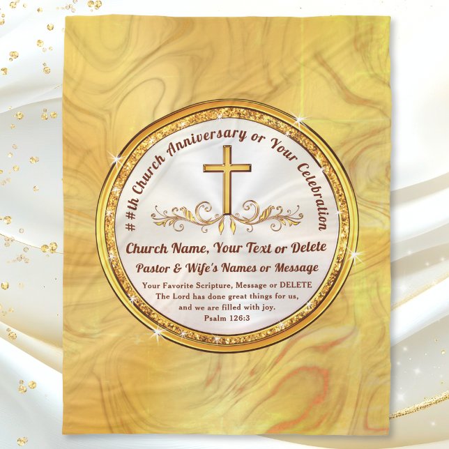 Personalisierte Geschenke zum Kirchenjubiläum, Pas Fleecedecke (Gift for church anniversary. Scripture gift ideas. Bible verse blanket. Scripture throw blanket.)