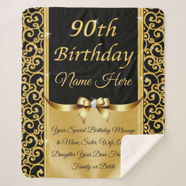 Personalisierte Geschenkideen für die 90-jährige F Sherpadecke (Vorderseite)