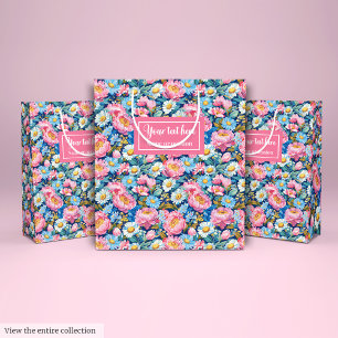 Personalisierte Geschenkpackung in Rosa und Blau Mittlere Geschenktüte