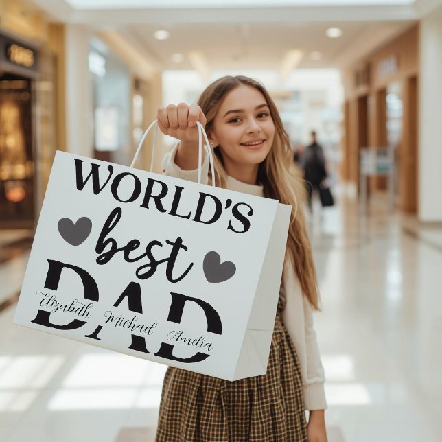 Personalisierte Geschenktasche „Bester Papa der We Große Geschenktüte (Von Creator hochgeladen)