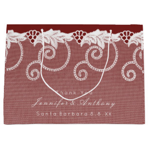 Personalisierte Geschenktasche Burgundy Red Royal Große Geschenktüte