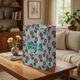 Personalisierte Geschenktasche mit Gänseblümchenmu Mittlere Geschenktüte