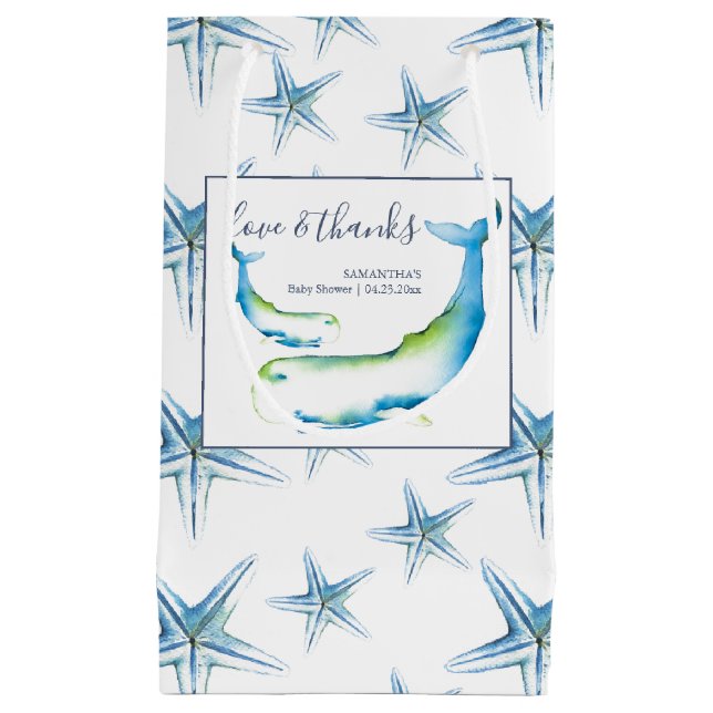 Personalisierte Geschenktaschen Einmaliges Whale B Kleine Geschenktüte (Vorderseite)