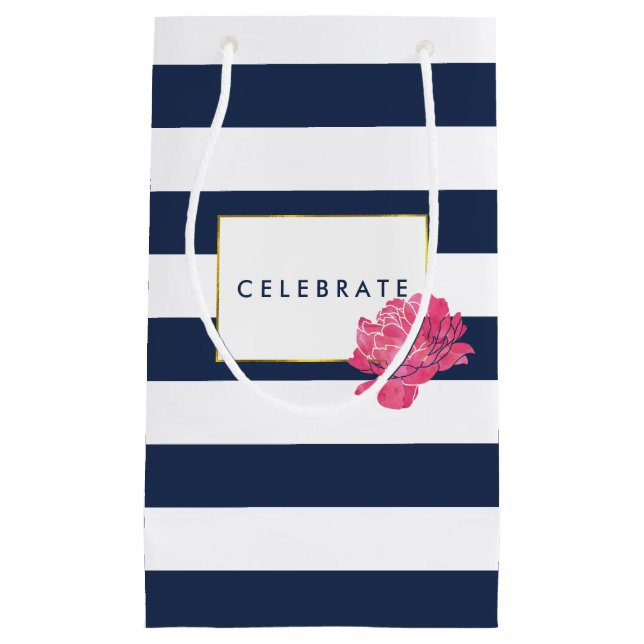 Personalisierte Geschenktaschen für Navy Strip & P Kleine Geschenktüte (Vorderseite)