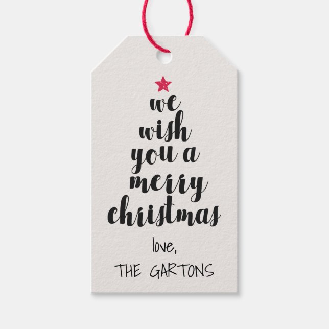 Personalisierte Geschenktasten für Weihnachtsbaum Geschenkanhänger (Vorderseite)